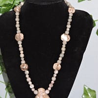 Collier de Perles de Jaspe Marron et Perles de Céramique Assorties