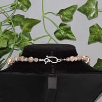 Collier de Perles de Jaspe Marron et Perles de Céramique Assorties